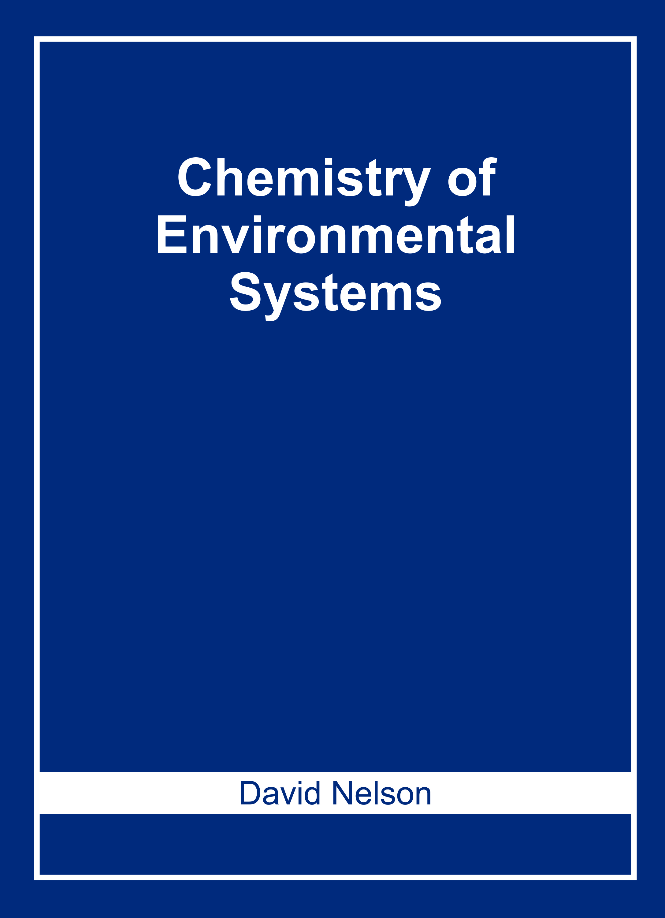 Chemistry of Environmental Systems