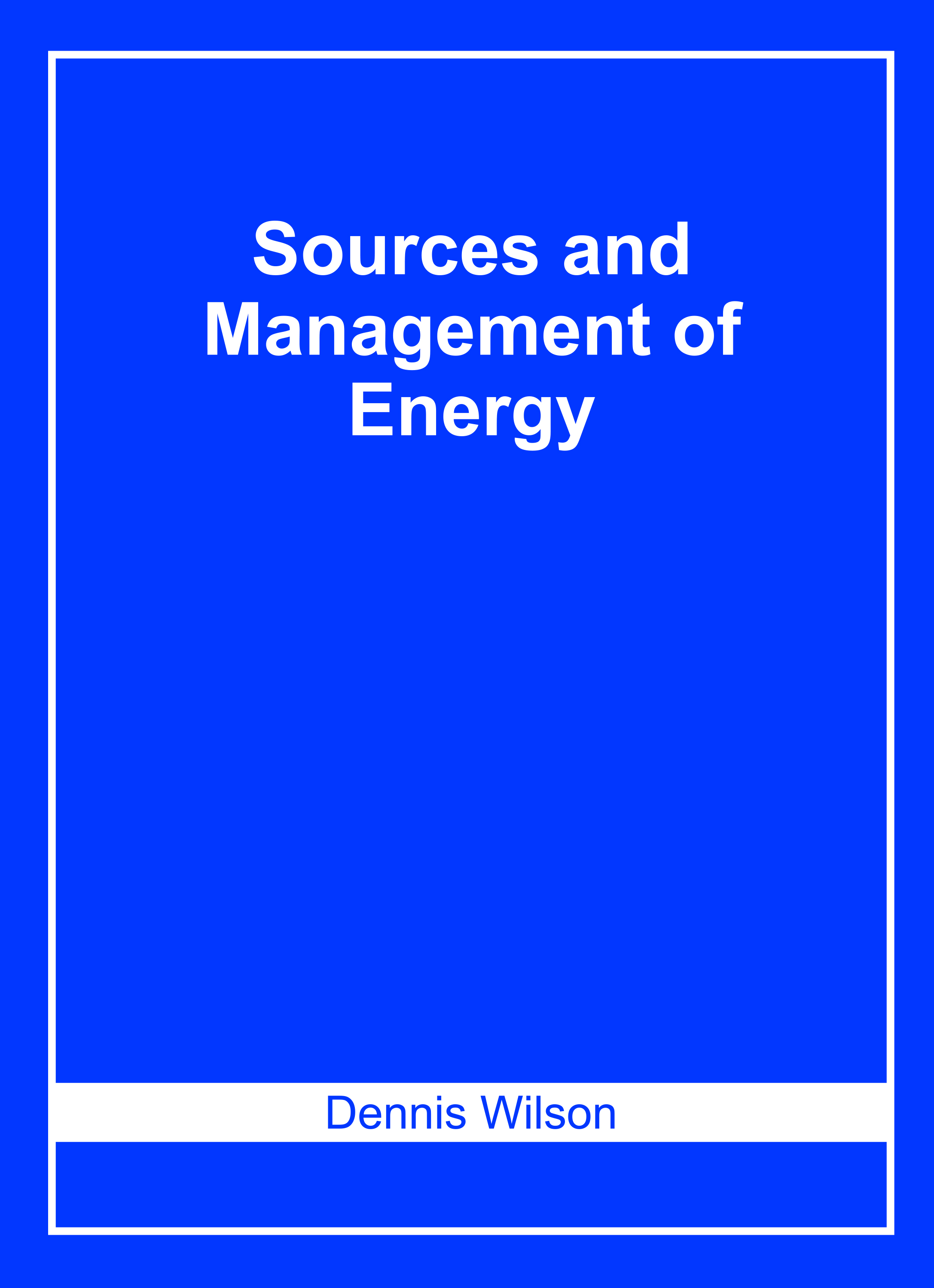 Sources and Management of Energy