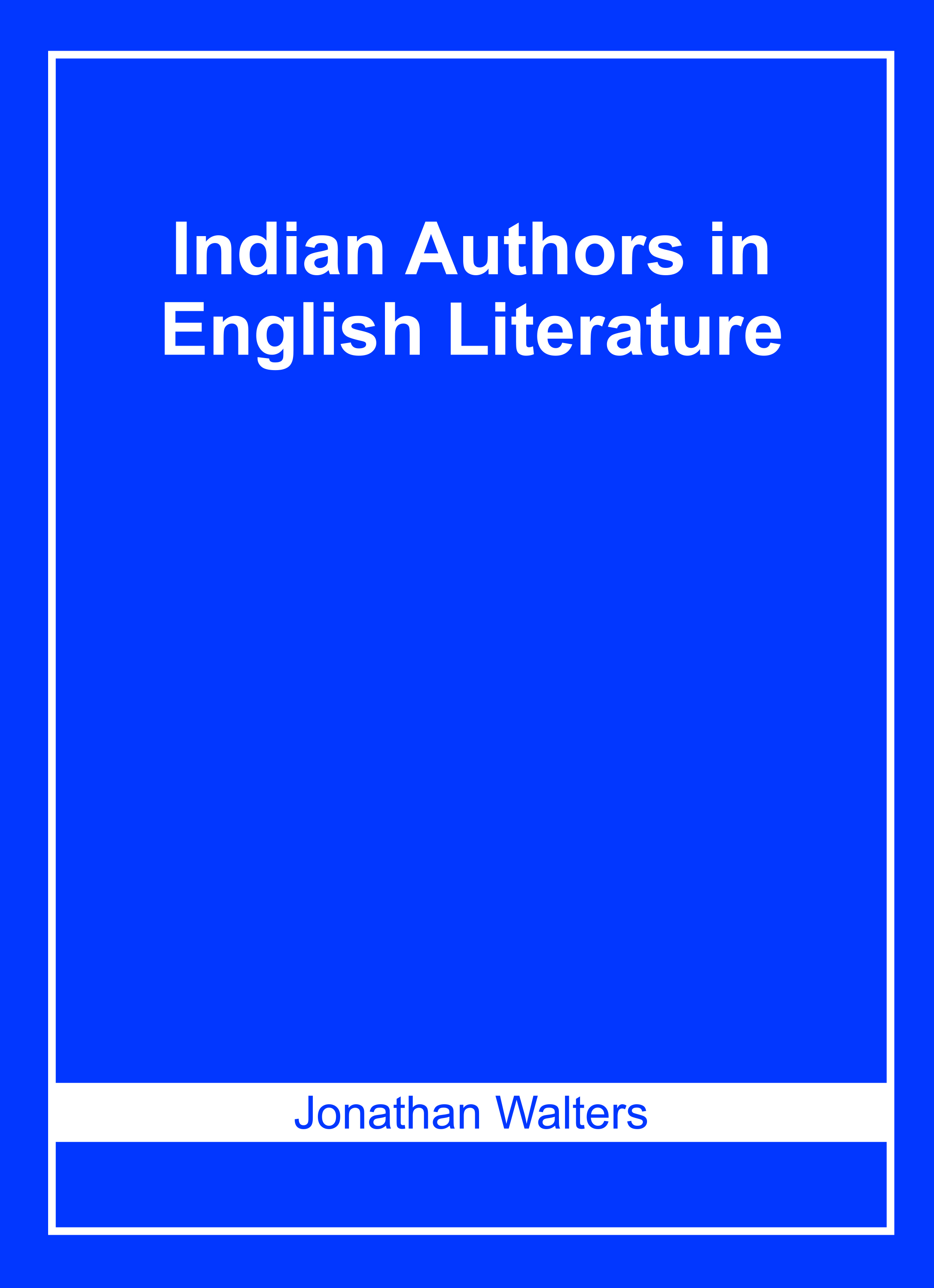 Indian Authors in English Literature