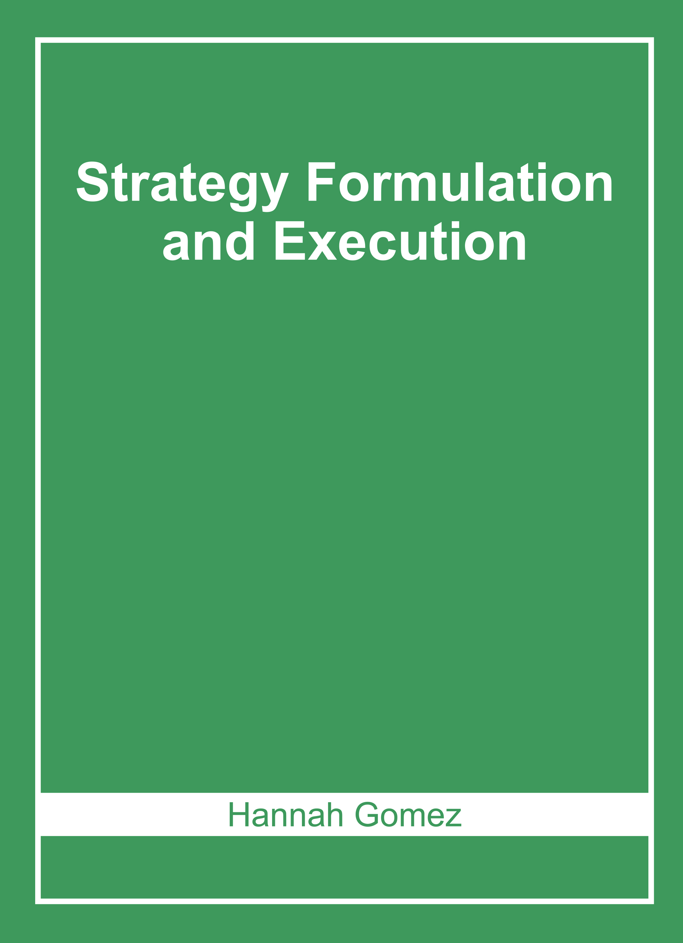 Strategy Formulation and Execution