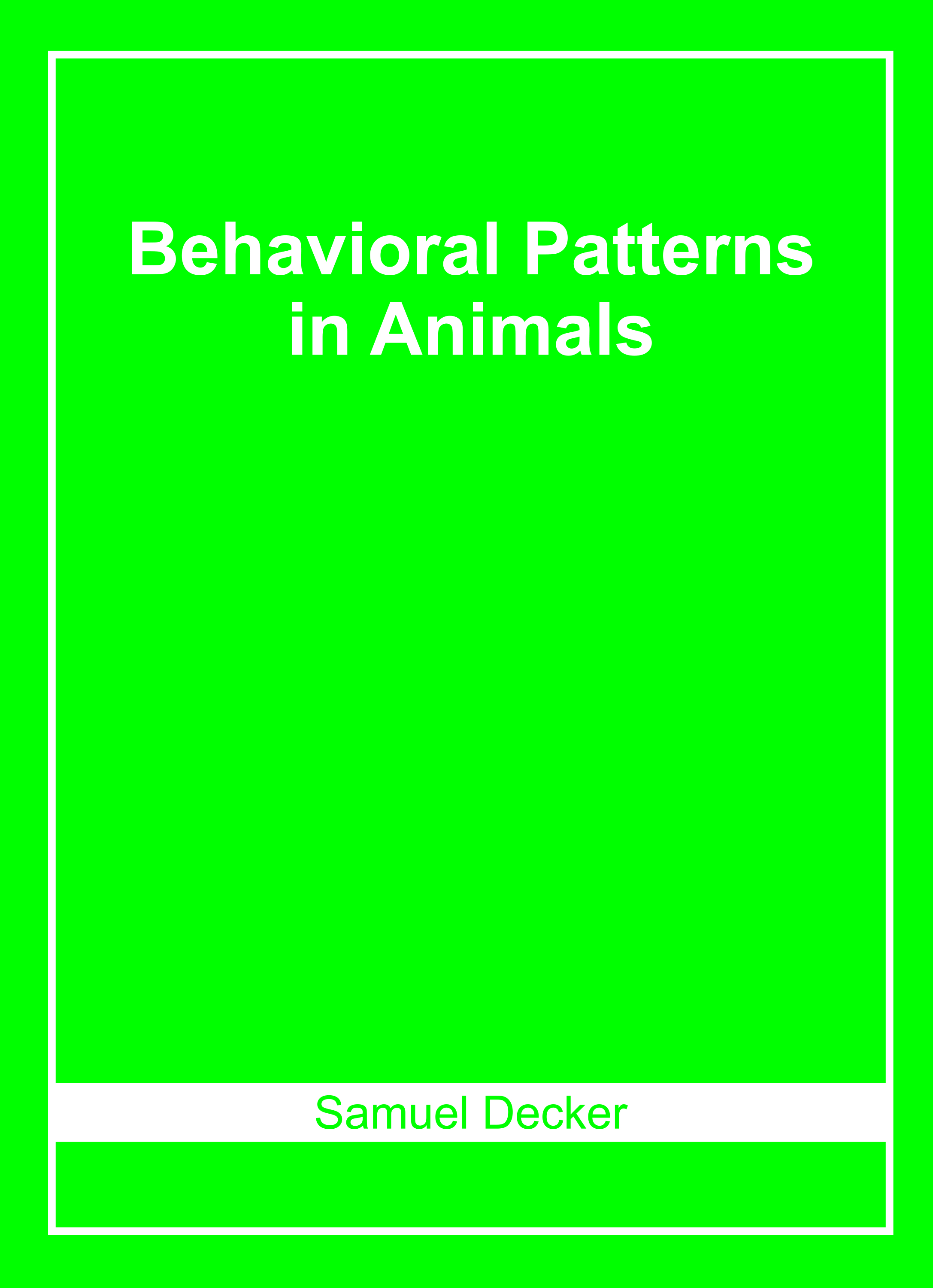 Behavioral Patterns in Animals