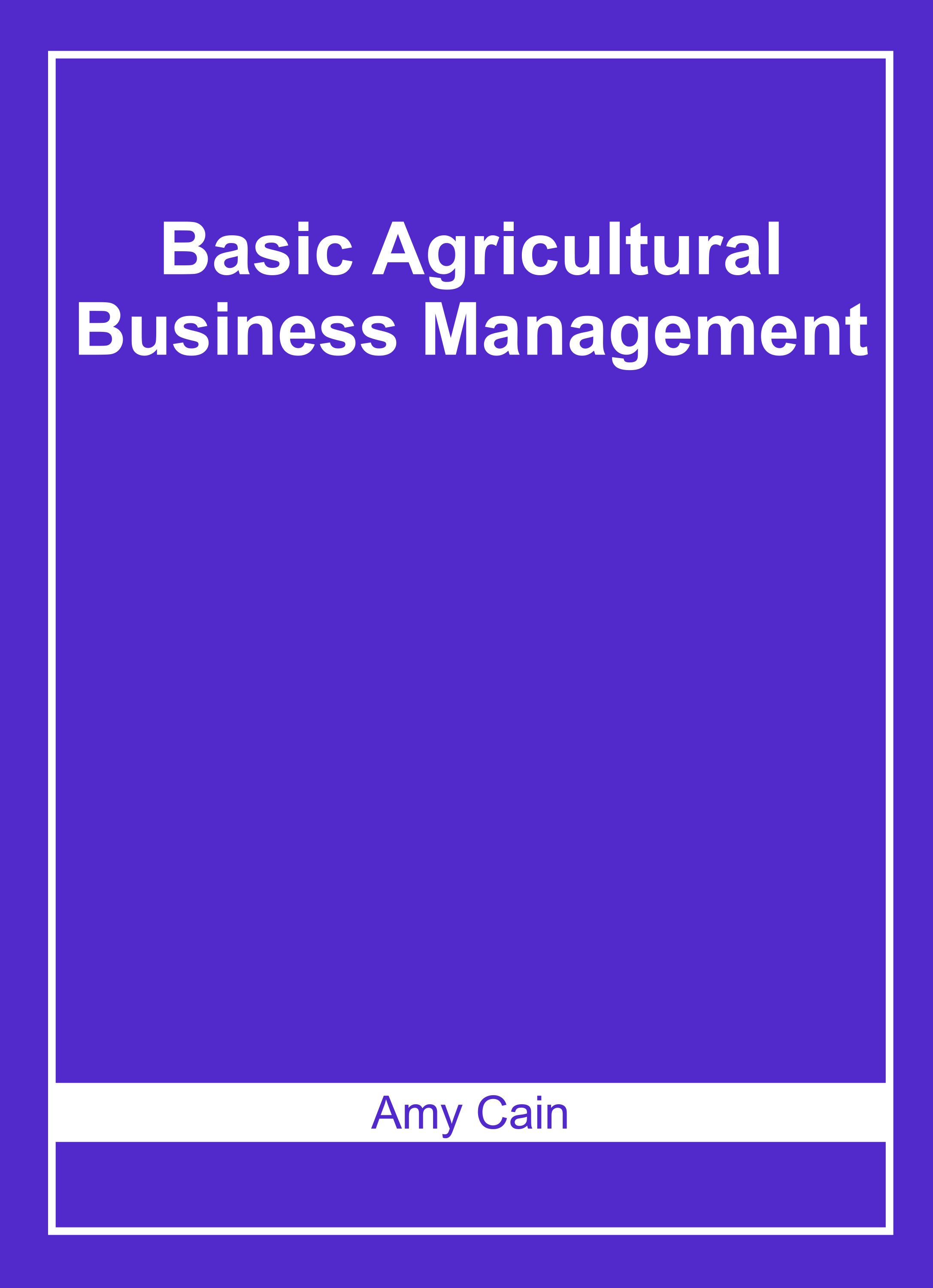 Basic Agricultural Business Management